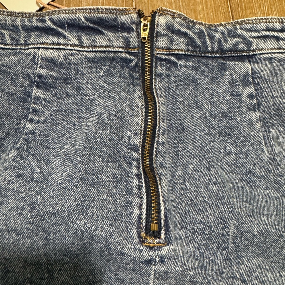GB Girls Blue Button-Front Mini Skirt - Picture 5 of 9